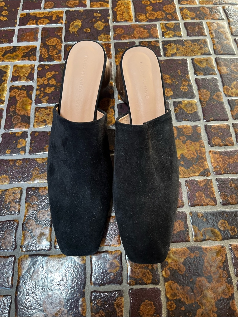 Huma Blanco Mina Mule - Black Suede